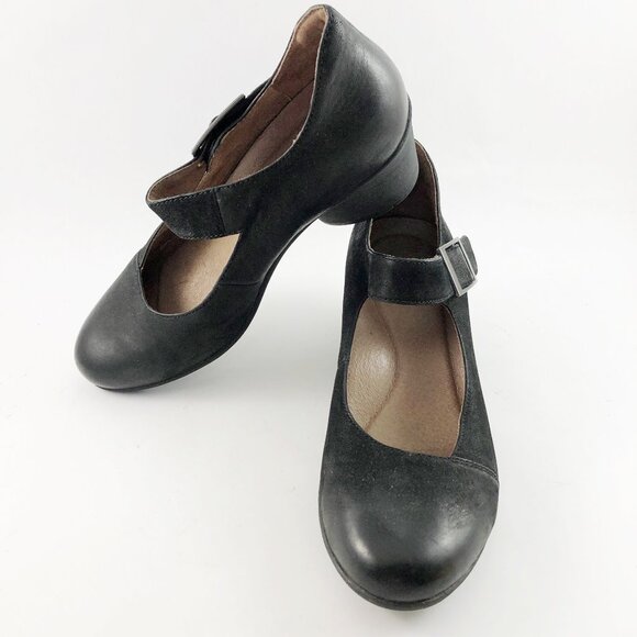 DANSKO Roxanne Mary Janes 2" Heel in Black 40 EU/9.5-10 US - Picture 1 of 12